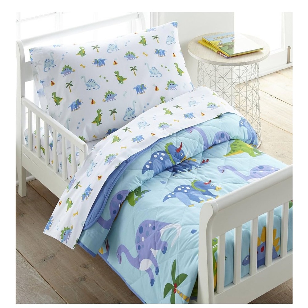 Wildkin 100% Cotton Toddler Sheet Set – Soft & Cozy Bed Sheets - Dinosaur Land - Picture 3 of 3
